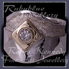 18 Karat Yellow Gold, Sterling Silver and Princess Cut Diamond 'Evermore' Ring Image