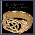 18 K Green Gold Celtic Ring Picture