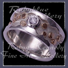10 Karat Yellow Gold, Sterling Silver and White Sapphire 'Destiny Ring' Image