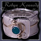 !4 Karat Yellow Gold, Sterling Silver & Emerald, 'Serenity' Ring Image