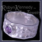 Argentium Silver and Genuine Amethyst 'Esprit' Ring Image