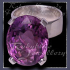 Sterling Silver and Amethyst Dinner Ring Image