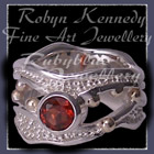 10 Karat Yellow Gold, Sterling Silver and Mozambique Garnet 'Jovial' Ring Image