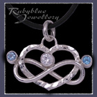 Sterling Silver 'Love Forever' Pendant with Birthstones Image