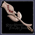 Sterling Silver and Garnet, Red Rose Nimination Pin Image