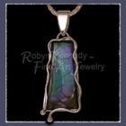 'Trapeaze' Sterling Silver and  Canadian Ammolite Pendant Image