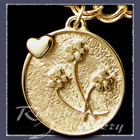 Gold 'Heart and Flowers' Charm Image