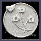 Sterling Silver 'Heart and Flowers' Lapel Pin Image