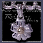 14 Karat Yellow Gold and Sterling Silver Forget-Me-Not 'Single Blossom' Charm Image