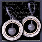 10 Karat Yellow Gold, Sterling Silver & Freshwater Pearls 'Aurora' Earrings Image