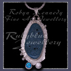 Sterling Silver, Blue Drusy, Paraiba Blue Topaz and Cubic Zirconia 'Blue Sugar' Pendant Image