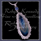 Argentium & Sterling Silver, Blue Lace Agate & Paradise Blue Topaz 'Blue Crystal lace' Pendant Image