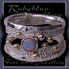 10 Karat Yellow Gold, Sterling Silver and Australian Opal  'Chic' Ring Image