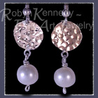 10 Karat Yellow Gold, Sterling Silver and Cultured Pearls 'Fair Lady' Earrings Image
