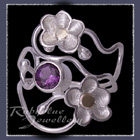 10 Karat Yellow Gold and Sterling Silver 'Feelin' Groovy' Amethyst Ring Image