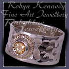 14 Karat Yellow Gold, Sterling Silver and Honey Topaz 'Flair' Ring Image