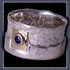 18 Karat Yellow Gold, Sterling Silver and Ceylon Blue Sapphire 'Freedom' Ring image
