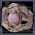 14 Karat Yellow Gold, Sterlium Sterling Silver and A Grade Australian Opal 'Glory' Ring Image