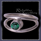 Sterling Silver and Genuine Rainforest Green Topaz 'Iris' Ring Image