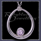 Sterling Silver and Lavendar Cubic Zirconia 'Kismet' Necklace Image