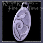 Sterling Silver 'Love Robin' Keychain Fob or Pendant Image
