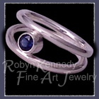 Sterling Silver and Genuine Blue Sapphire 'Iris' Ring Image
