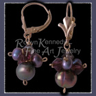 !4 Karat Yellow Gold, Freshwater Pearls and Austrian Crystal 'Raz-Amma-Taz' Earrings Image