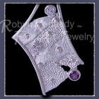 Sterling Silver, White Topaz and Amethyst 'Surrender'  Pendant Image