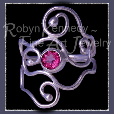 Sterling Silver and Pure Pink  Topaz  'Eye Candy IV' Ring Image