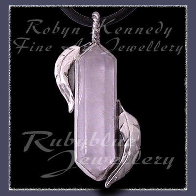 Sterling Silver and Crystal Quartz 'Feather' Pendant Image