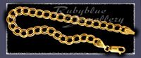 Gold Hollow Link Charm Bracelet Image