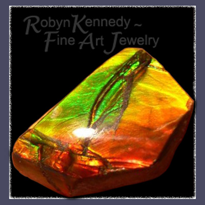 One of a Kind Genuine Alberta, Canada Free Form Ammolite Gemstone Image