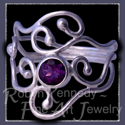 Sterling Silver and 'AA' Amethyst 'Eye Candy II' Ring Image
