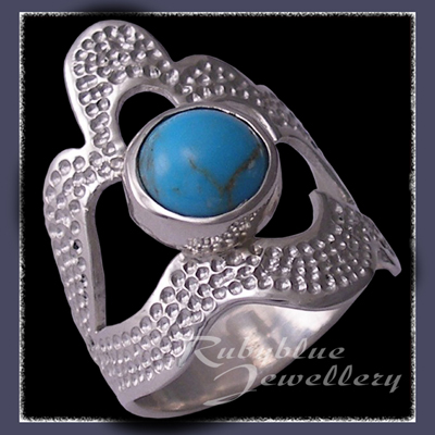 Sterling Silver and Kingman Turquoise 'Grace' Ring Image