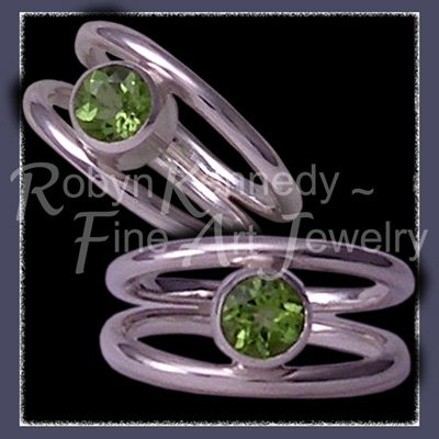Sterling Silver and Genuine Peridot 'Iris' Ring Image