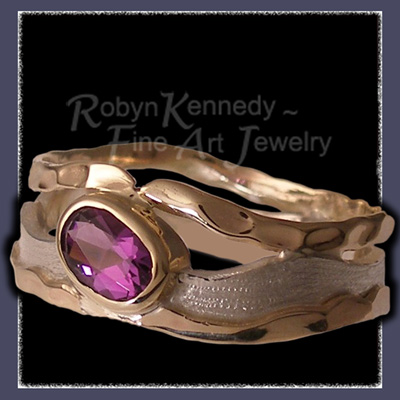 10 Karat Yellow Gold, Sterling Silver and Amethyst , 'Purple Reigns' One-of-a-Kind Ring Image