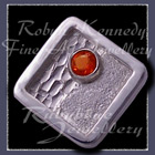 Sterlium, Sterling Silver and Mexican Fire Opal 'Desert Sun' Tie Tac