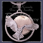 10 Karat Yellow Gold & Sterlling Silver 'Full Moon Owl' Pendant Image