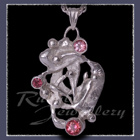 Sterling Silver, Baby Pink Topaz, Rhodolite Garnet & Pure Pink Topaz 'Phoenix' Pendant Image