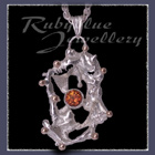 14 Karat Yellow Gold, Sterling Silver & Sunrise Topaz 'Phoenix' Pendant Image