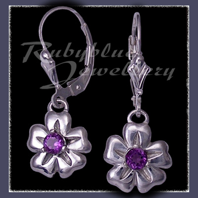 Sterling Silver 'Single Bloom' Euroback Earrings Image