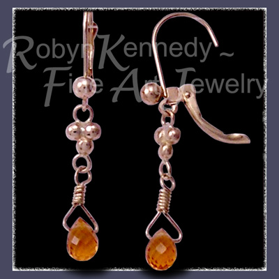 14 Karat Yellow Gold and Citrine Gem Briolette 'Enchanted' Citrine Earrings Image