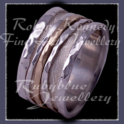 10 Karat Yellow Gold and Argentium Silver 'Good Times Roll' Ring Image