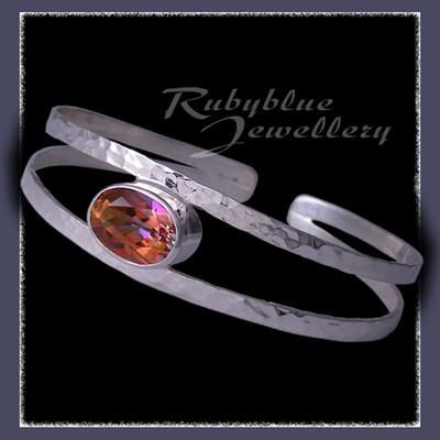 Sterling Silver and Mystic Sunrise Topaz Cuff Bracelet Image