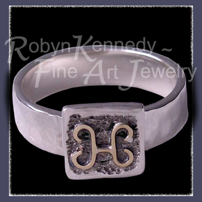 Sterling Silver and 14 Karat Yellow Gold 'Pisces'  Ring Image